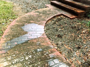 DML brick path before pressure washing